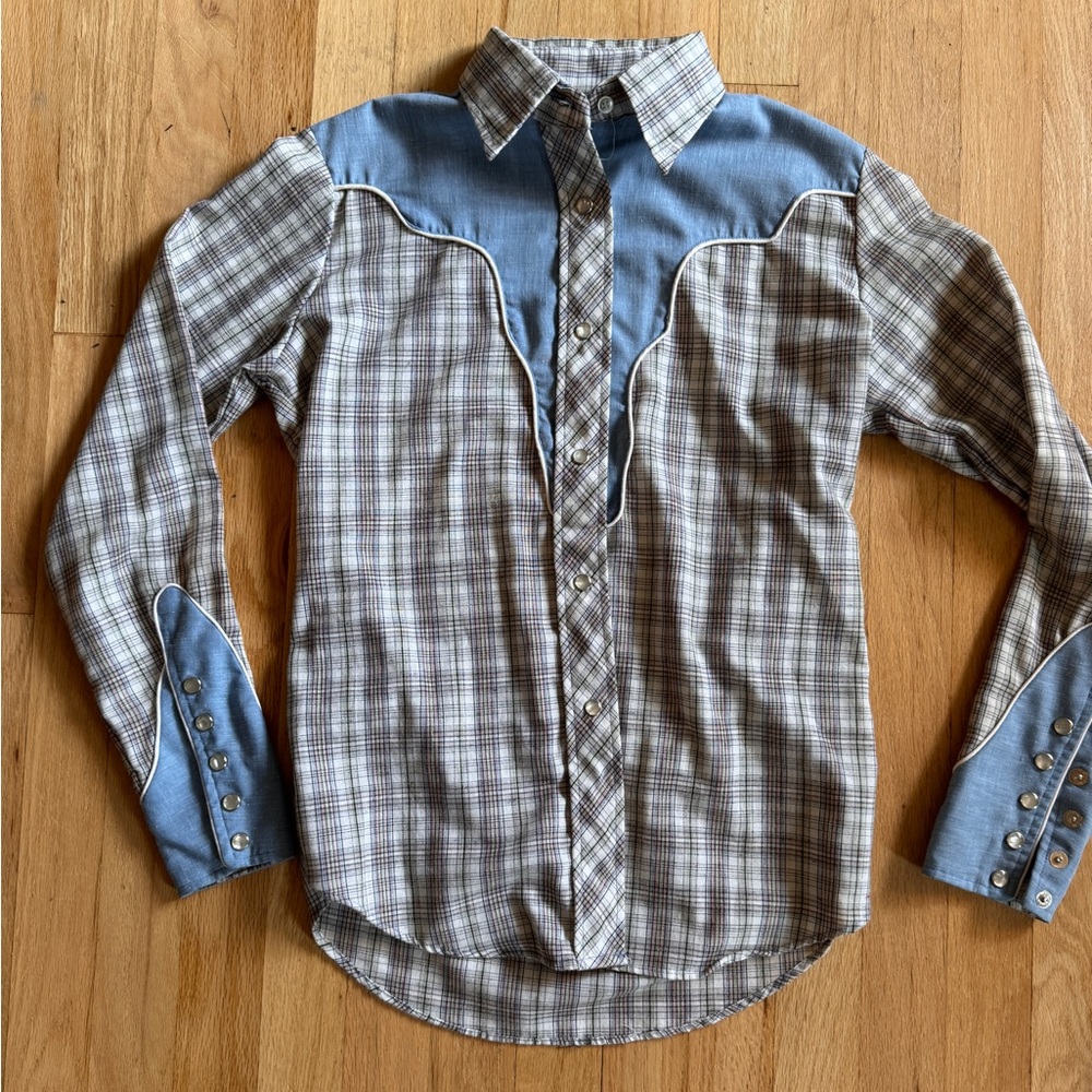 Vintage Ely Plains Pearl Snap Western Long Sleeve Shirt